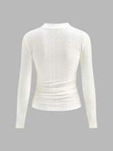 Semi-Sheer Stand Collar Side-Pleated Skinny Top